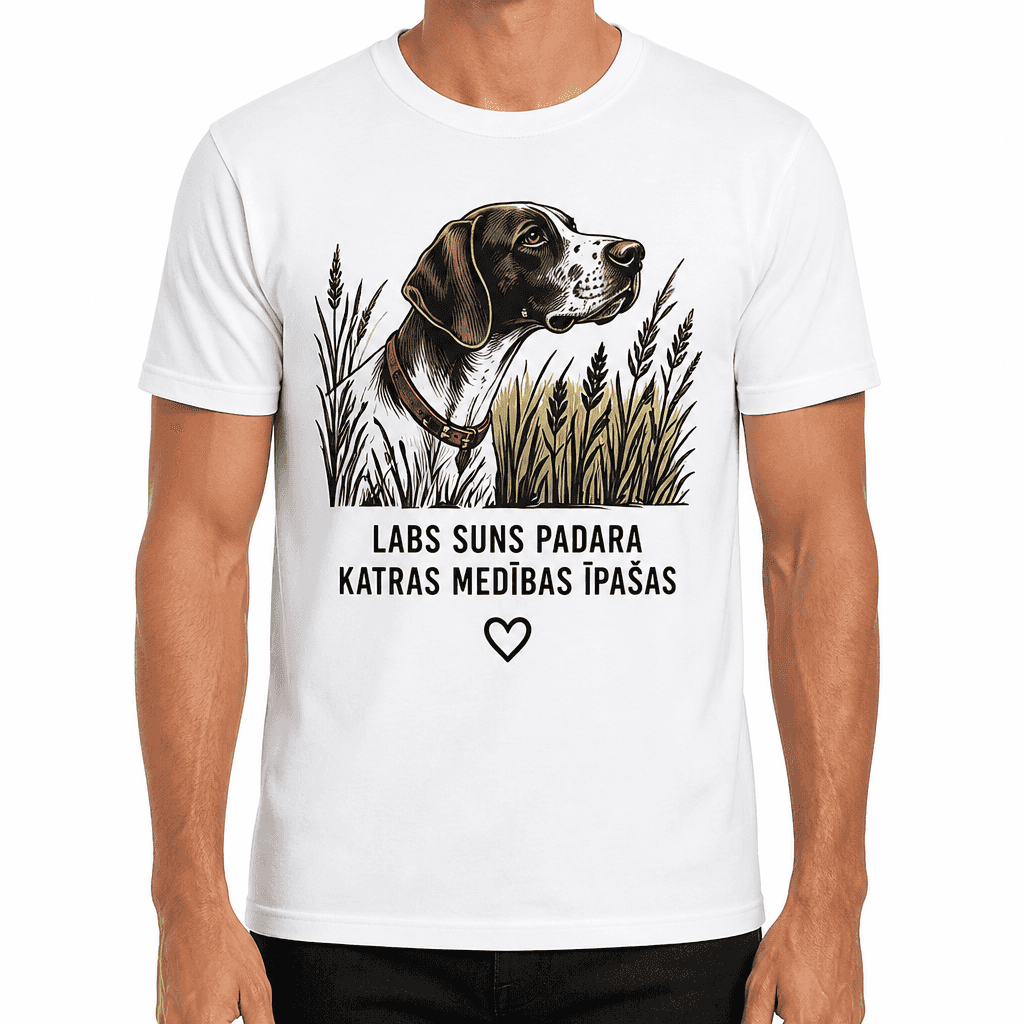 Mednieka T-krekls – LABS SUNS PADARA KATRAS MEDĪBAS ĪPAŠAS