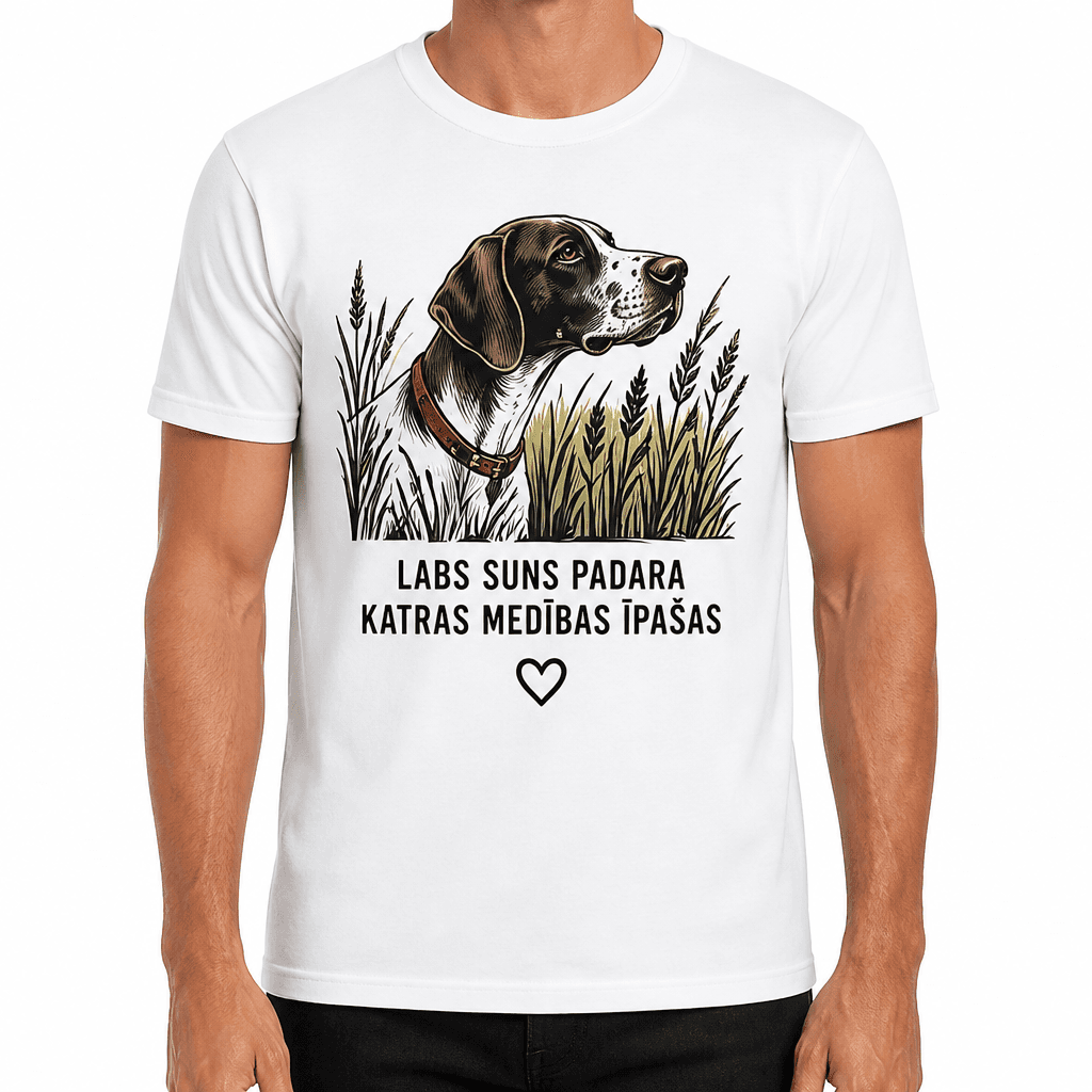 Mednieka T-krekls – LABS SUNS PADARA KATRAS MEDĪBAS ĪPAŠAS