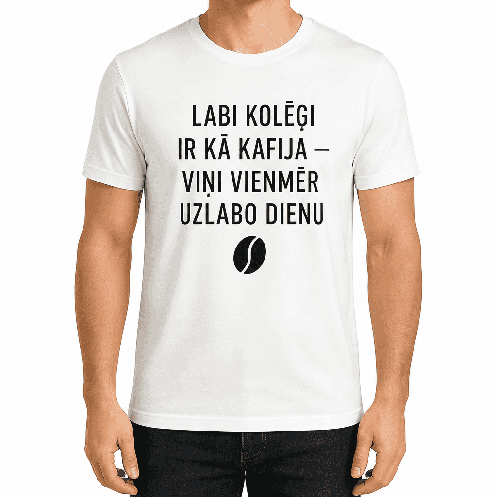 T-krekls kolēģim – LABI KOLĒĢI IR KĀ KAFIJA — VIŅI VIENMĒR UZLABO DIENU