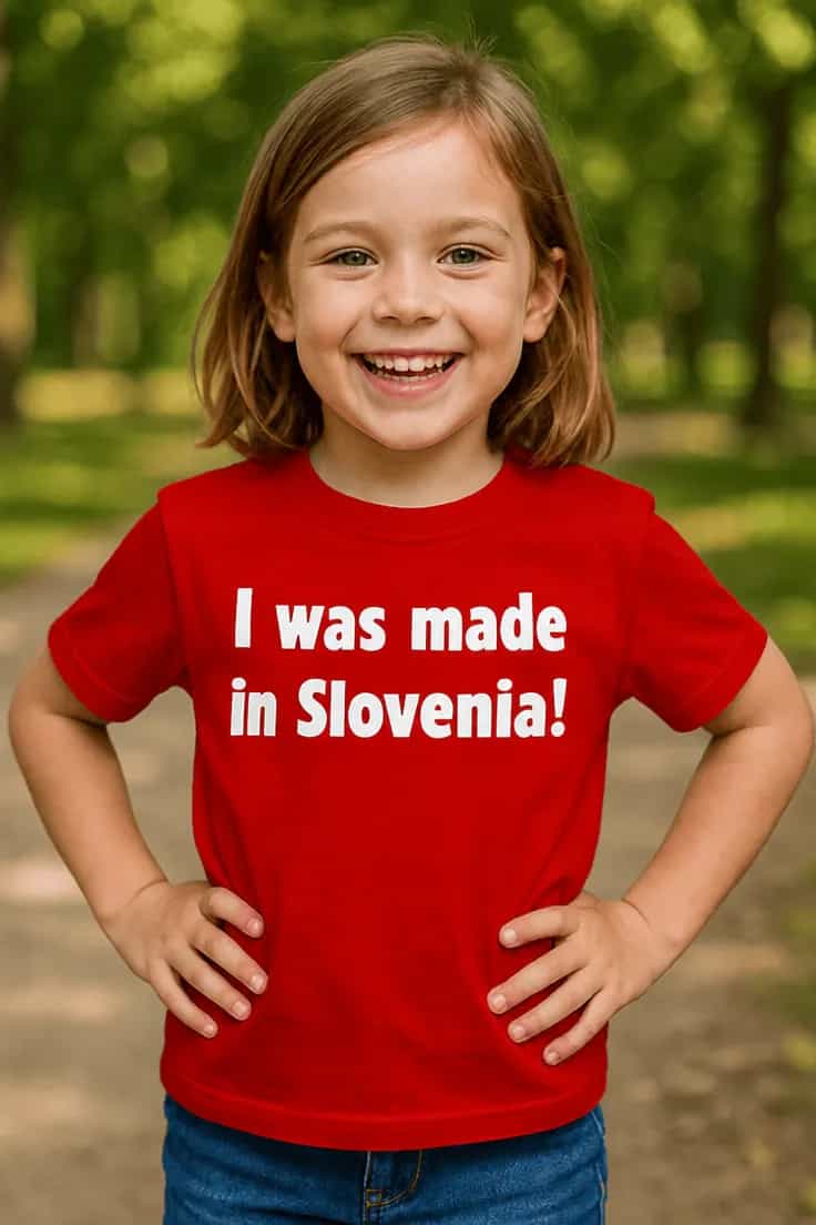 Bērnu krekls Radīts Latvijā – I was made in Slovenia!