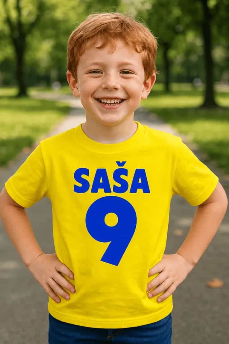 Bērnu krekls Sporta dresam ar vārdu SAŠA