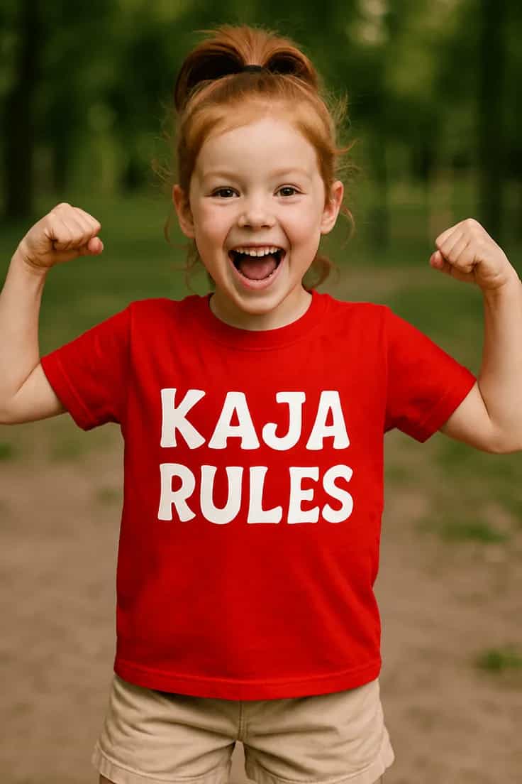 Bērnu krekls Valda ar vārdu – KAJA RULES