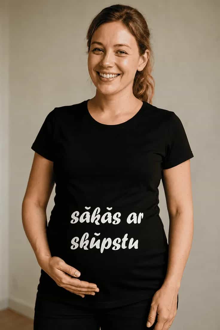 Krekls grūtniecēm Sākās ar skūpstu