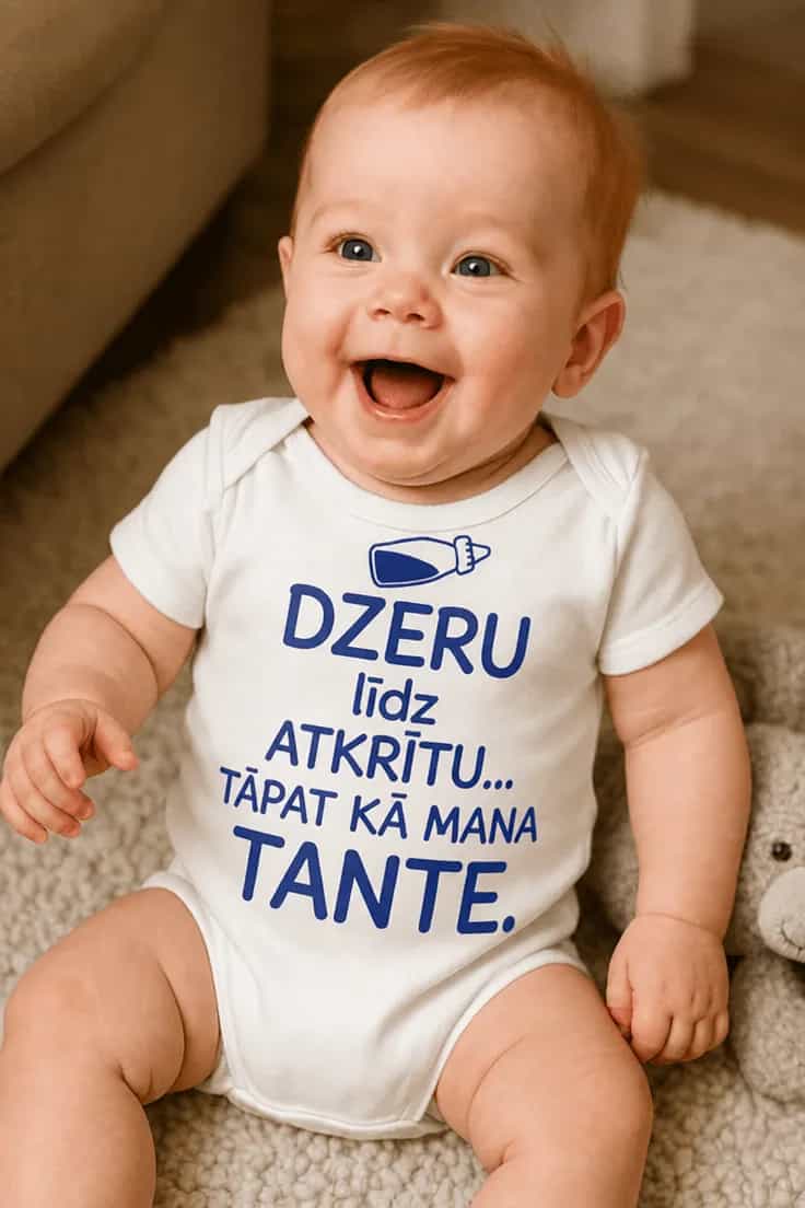 Mazuļa bodijs Dzeru līdz atkrītu ar vārdu pēc izvēles