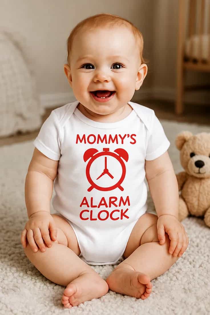 Mazuļa bodijs Mammas modinātājs – MOMMY'S ALARM CLOCK