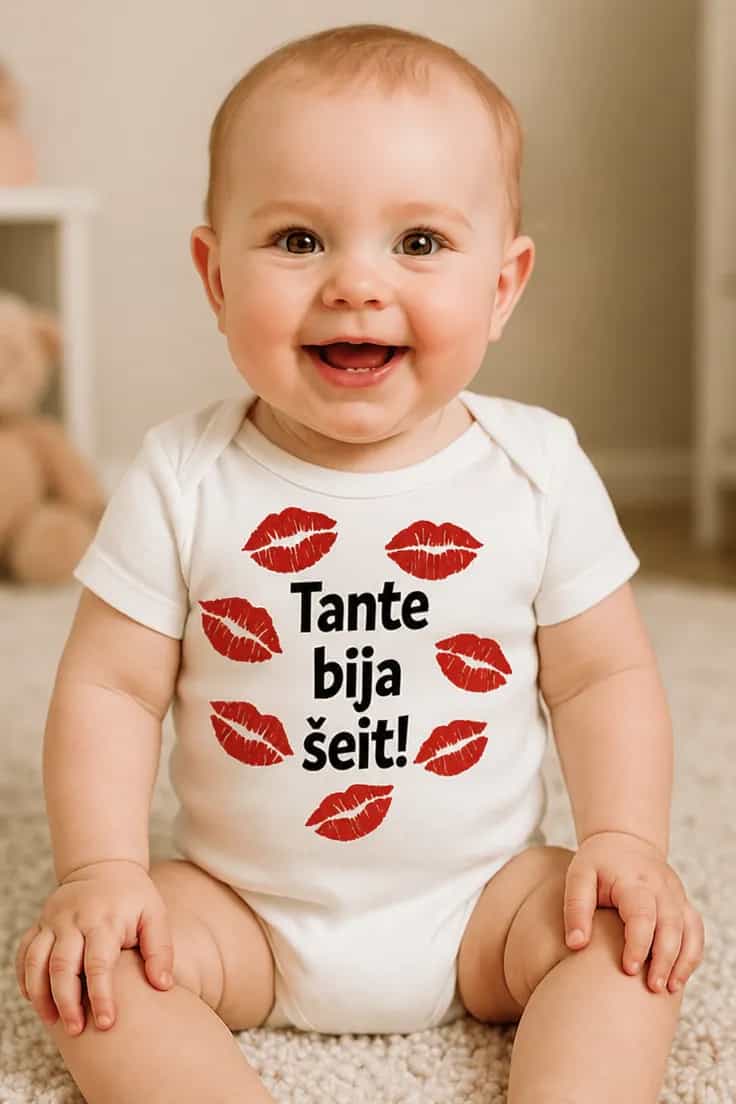 Mazuļa bodijs ar tekstu pēc izvēles Tante bija šeit