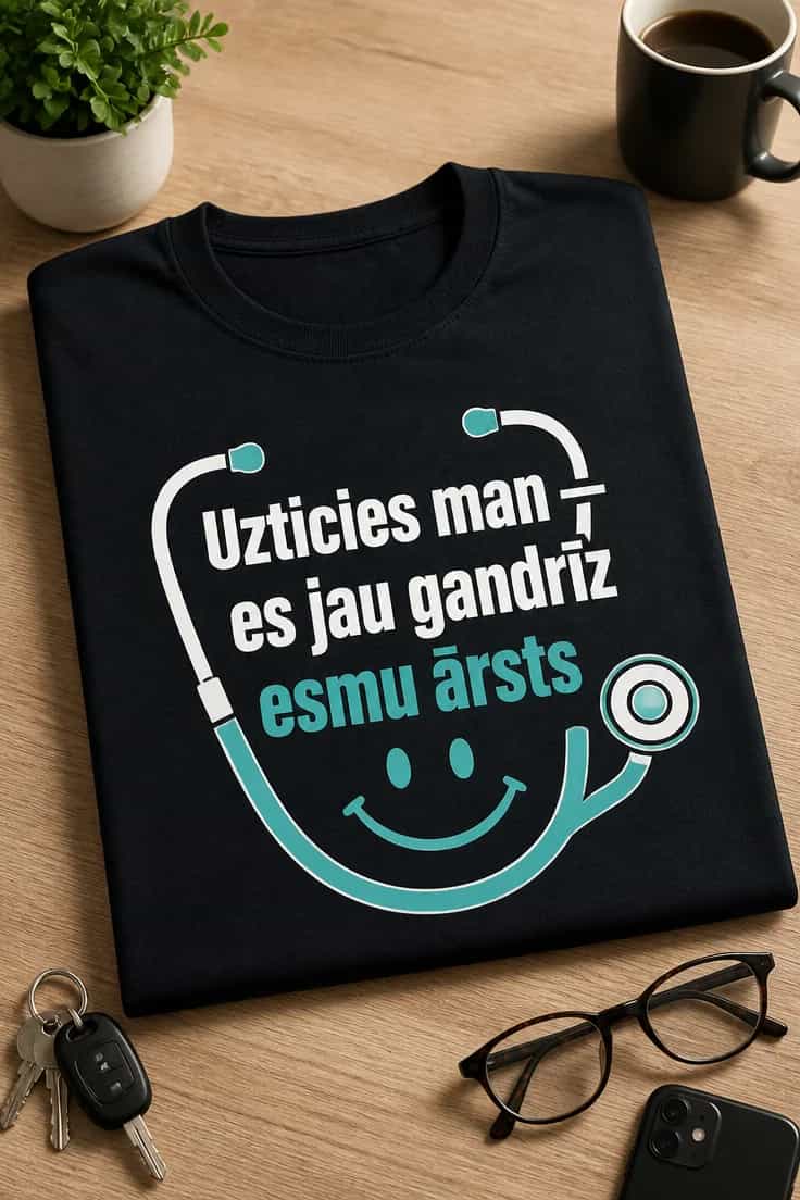 T-krekls medicīnas studentam „Gandrīz ārsts“