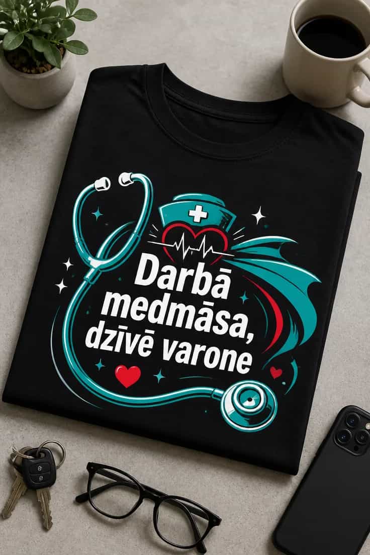 Medmāsas T-krekls: Darbā medmāsa, dzīvē varone