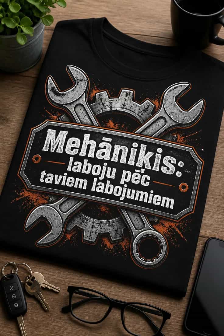 T-krekls mehāniķim „Laboju pēc taviem labojumiem“