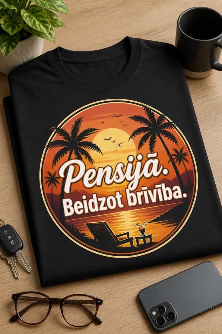 Pensijas T-krekls: Pensijā. Beidzot brīvība.