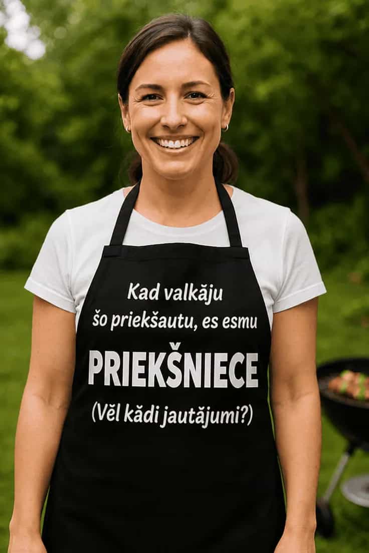 Priekšauts kad virtuvē valdu es – Kad valkāju šo