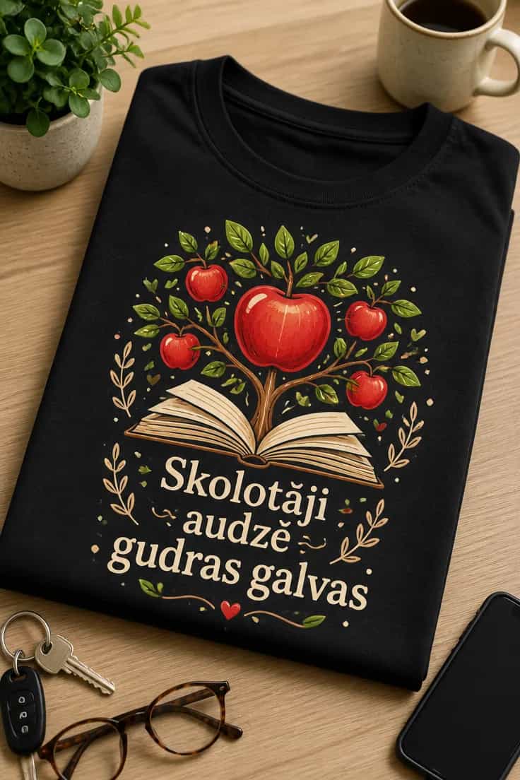 Skolotāju T-krekls “Skolotāji audzē gudras galvas”