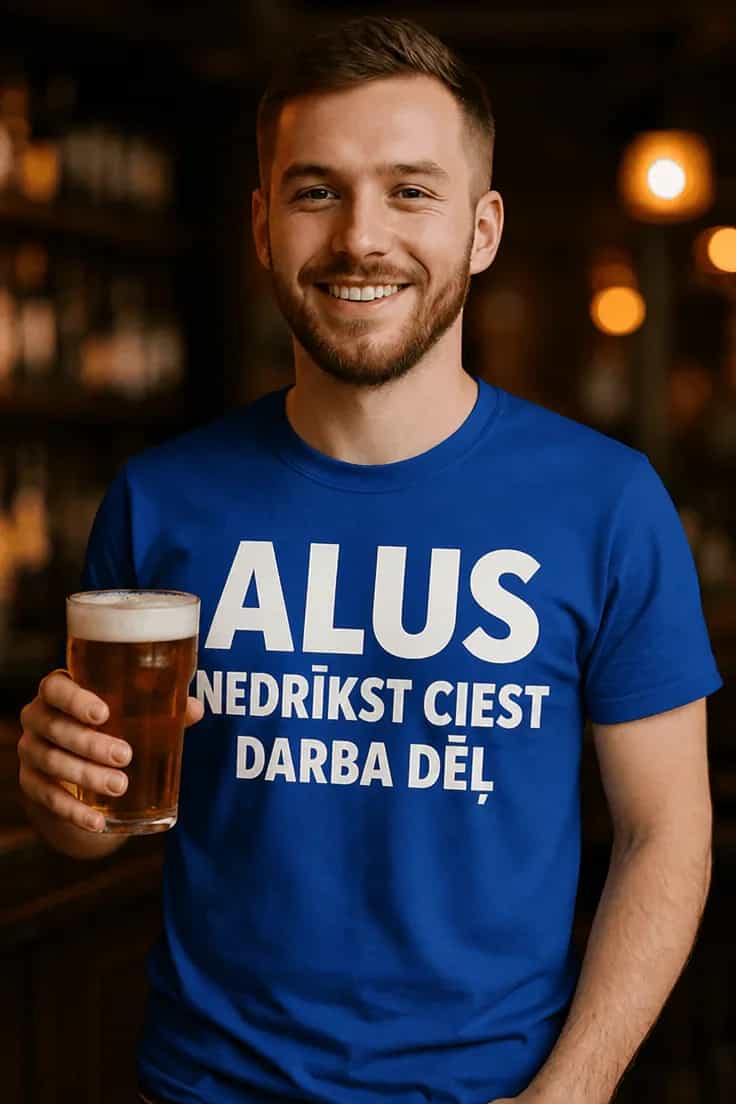 Smieklīgs krekls Alus nedrīkst ciest darba dēļ