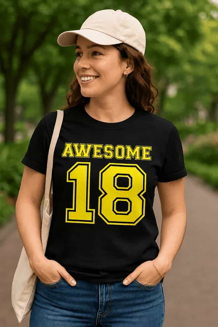 Smieklīgs krekls Awesome 18 dzimšanas dienai