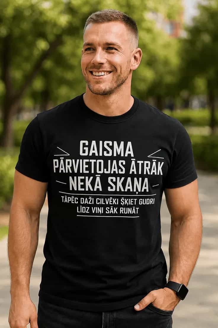 Smieklīgs krekls Gaisma ceļo ātrāk – GAISMA