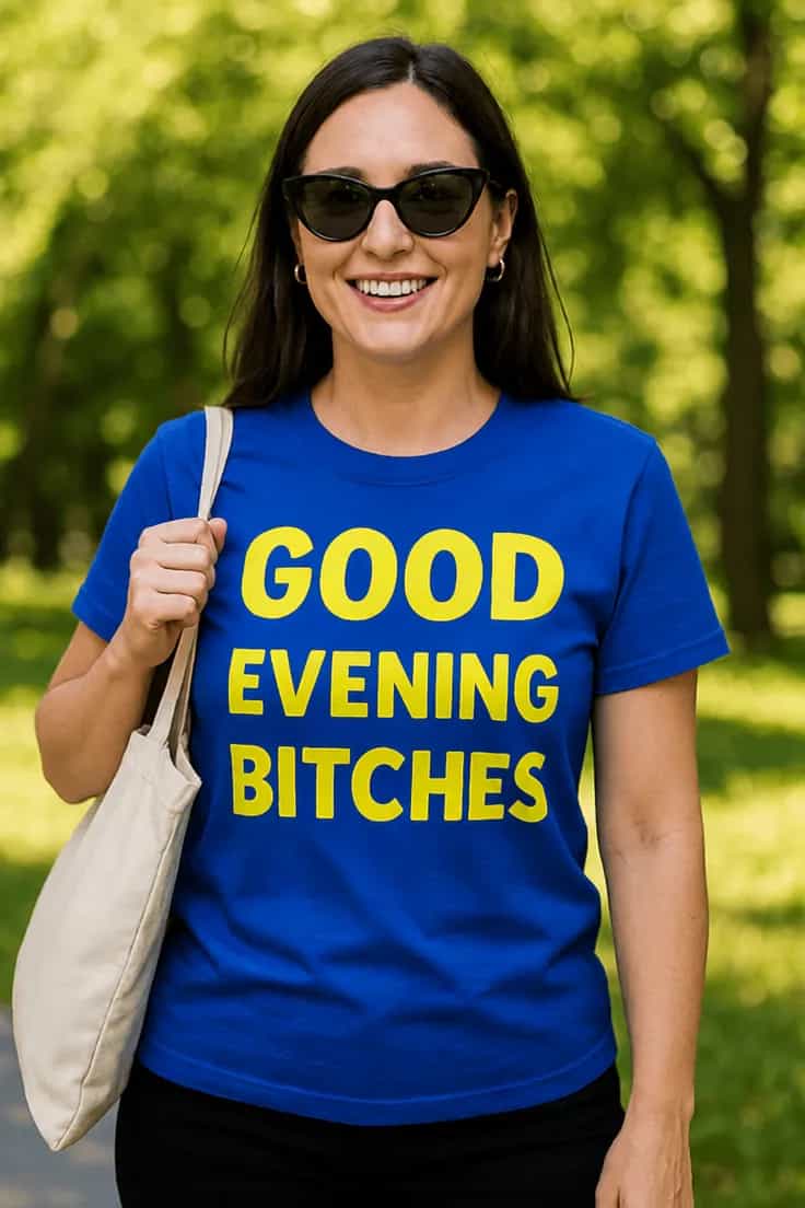 Smieklīgs krekls Good evening sveiciens