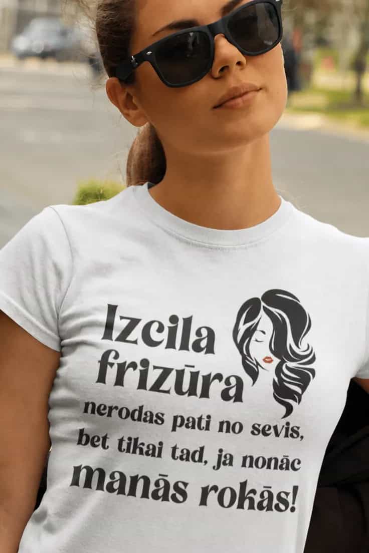 T-krekls frizierei „Izcila frizūra“
