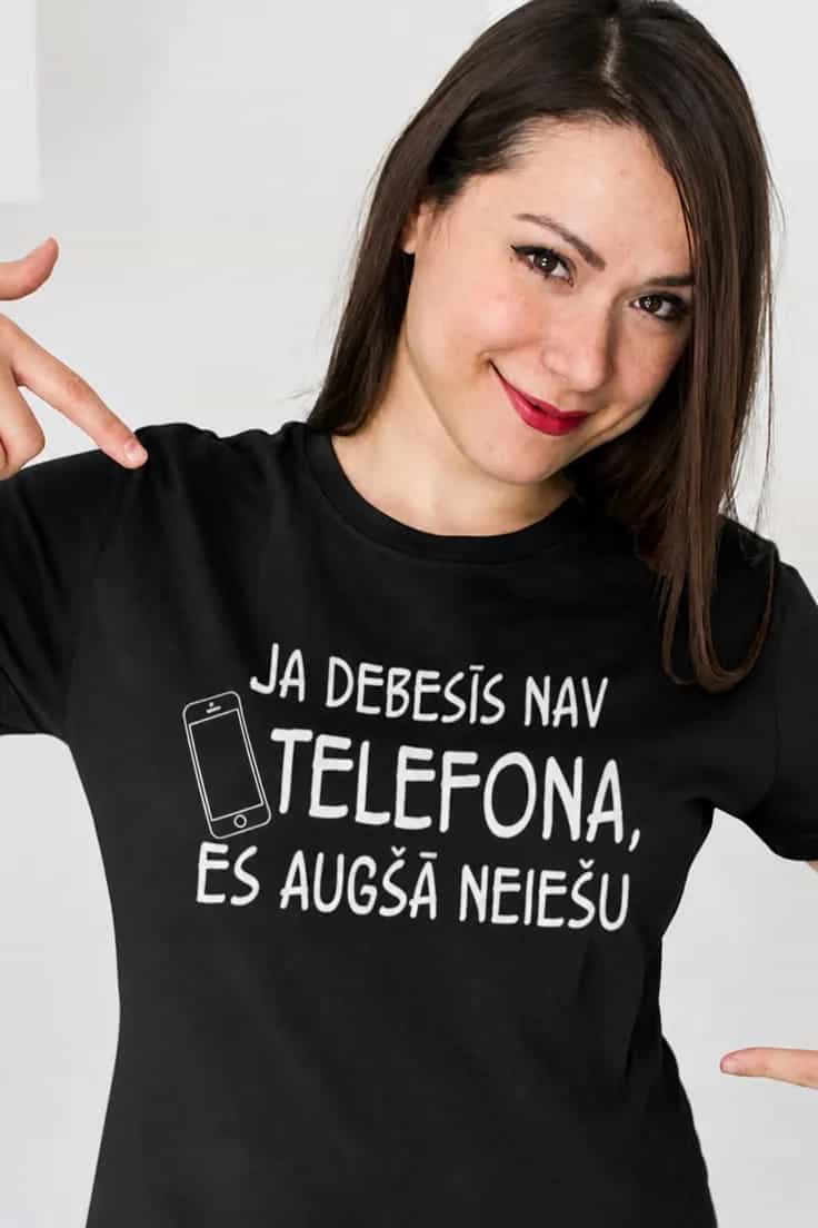 Smieklīgs krekls Ja debesīs nav telefona