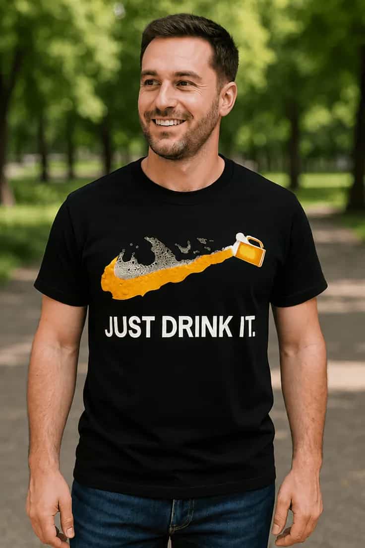 Smieklīgs krekls Just drink it alus cienītājam