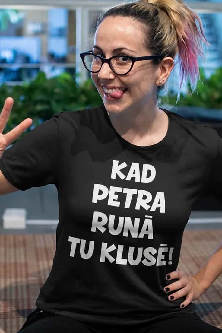 Smieklīgs krekls Kad runāju tu klusē ar vārdu