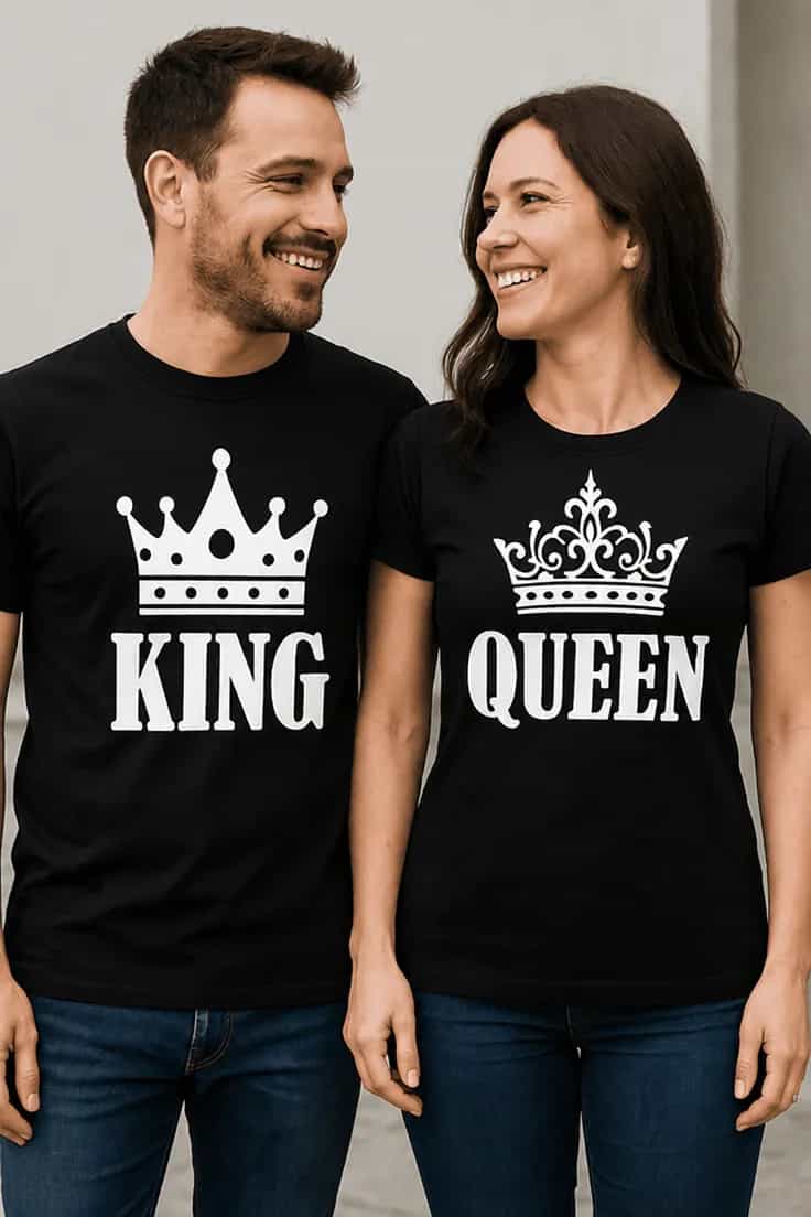 Smieklīgs krekls King queen komplekts KING QUEEN