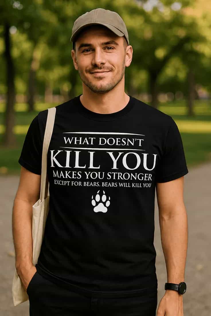 Smieklīgs krekls Lāči te nogalinās - WHAT DOESN'T K
