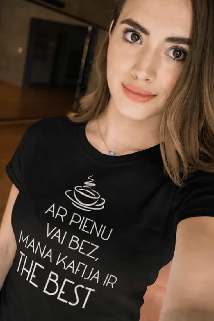 Smieklīgs krekls Mana kafija ir labākā | AR PIENU