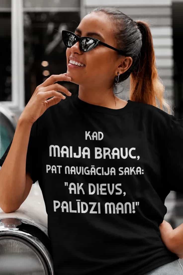 Smieklīgs krekls Navigācija runā ar vārdu