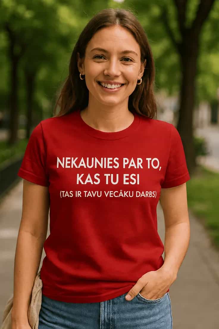 T-krekls „Nekaunies par to, kas tu esi“