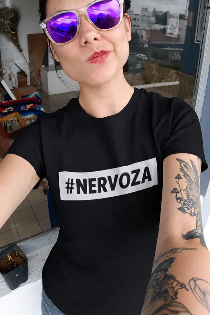 Smieklīgs krekls Nervoza #NERVOZA