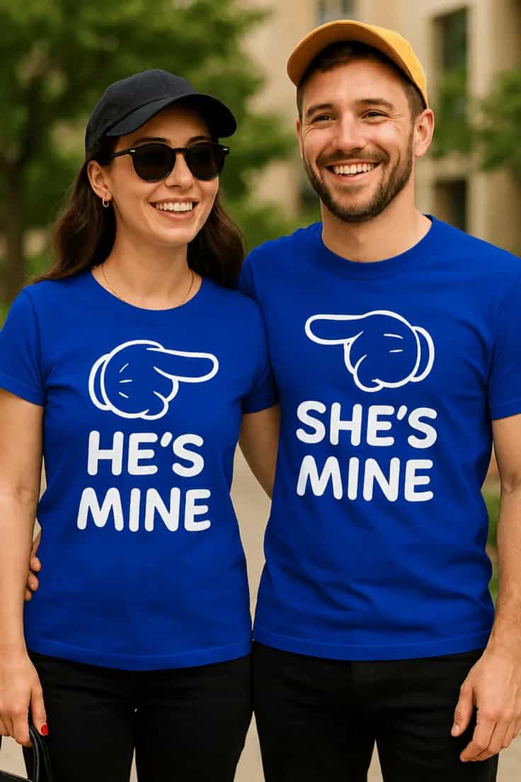 Smieklīgs krekls Pāru komplekts HE'S MINE SHE'S MINE