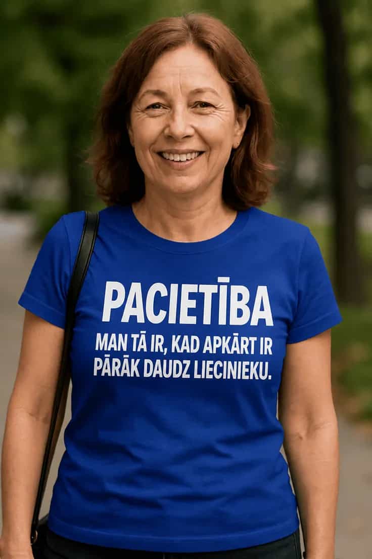 T-krekls „Pacietība“ ar melno humoru