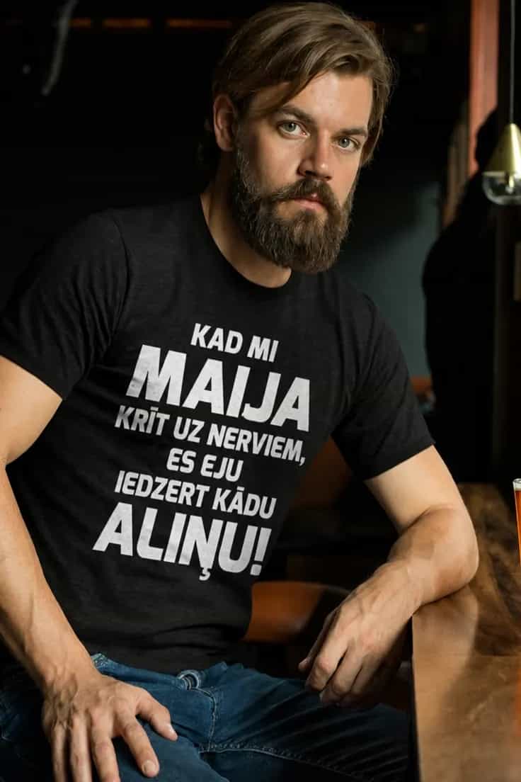 Smieklīgs krekls Par nerviem ar vārdu – KAD MI