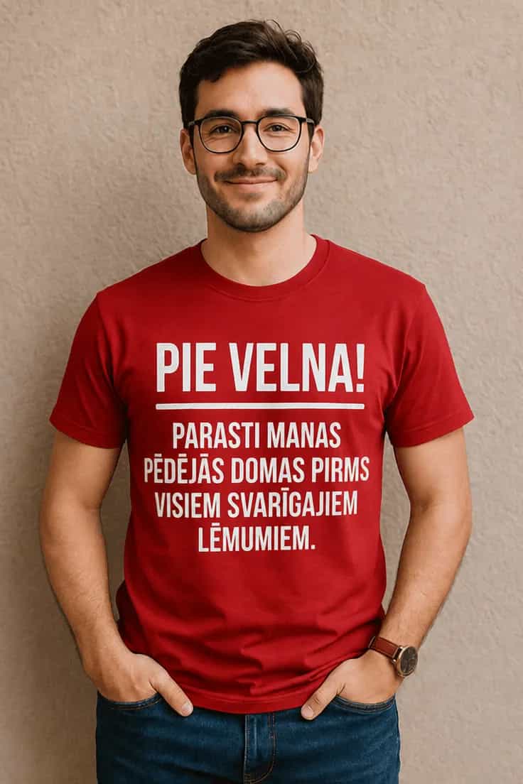 Smieklīgs T-krekls „Pie velna!“