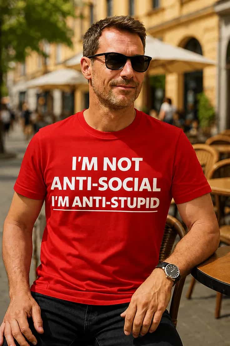 Smieklīgs T-krekls „I'm not anti-social“