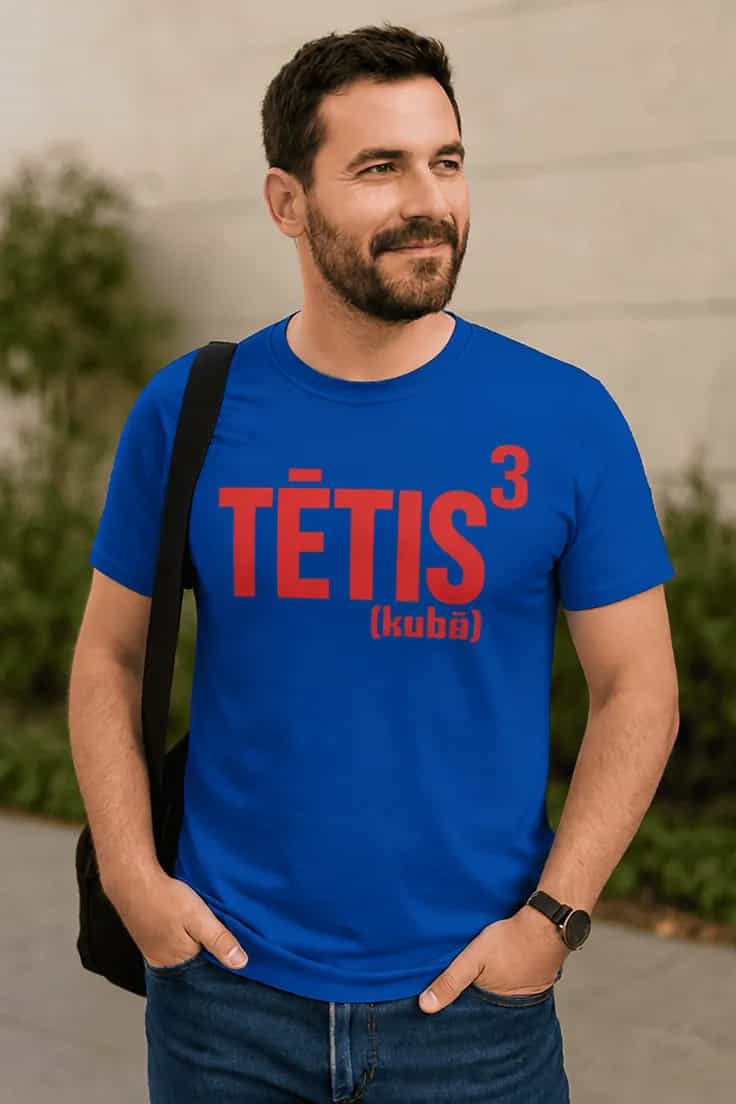 Smieklīgs krekls Tētis kubā – TĒTIS³ (kubā)