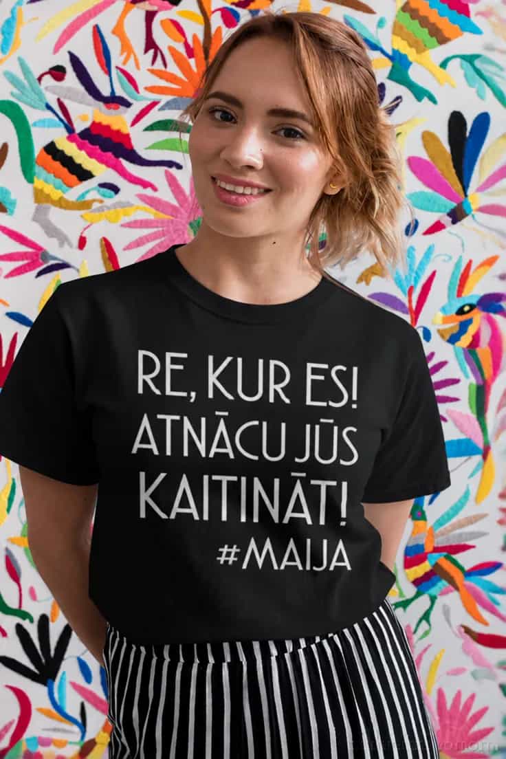 Smieklīgs krekls Te es esmu ar vārdu – RE, KUR ES!