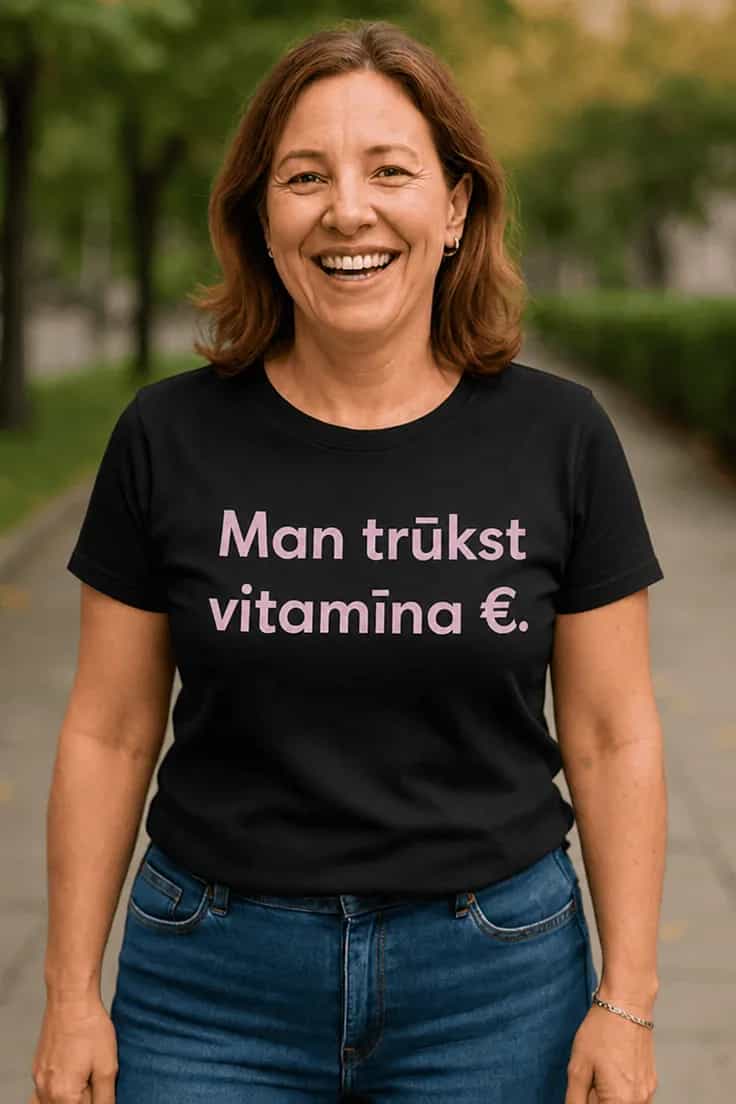 Smieklīgs krekls Trūkst vitamīna eiro – Man trūkst