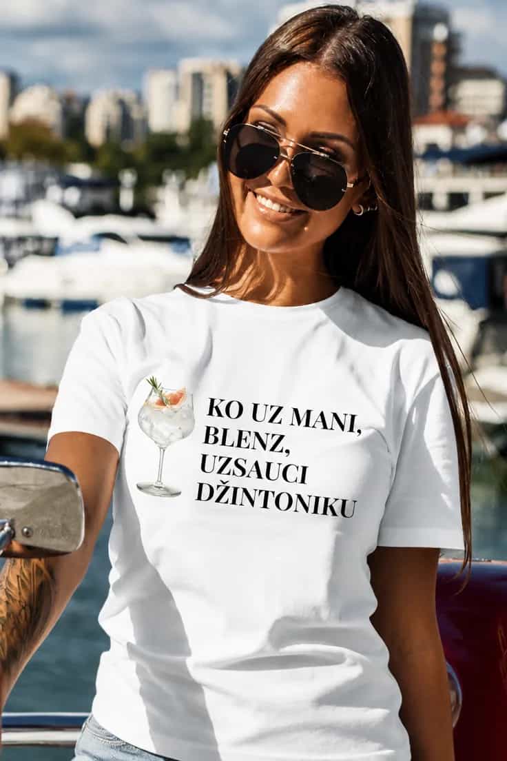 T-krekls džintonika cienītājai „Ko uz mani blenz“