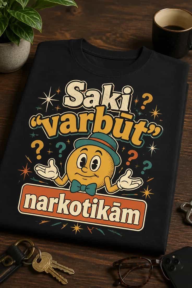Smieklīgs T-krekls „Saki varbūt narkotikām”