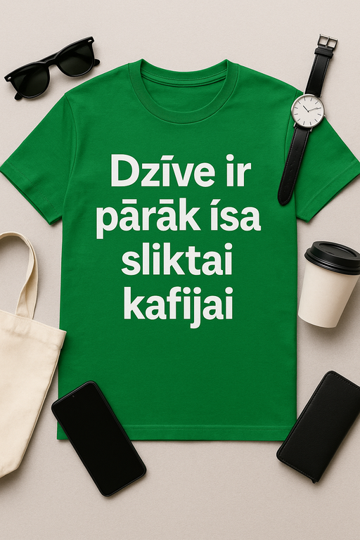 T-krekls "Dzīve ir pārāk īsa sliktai kafijai"