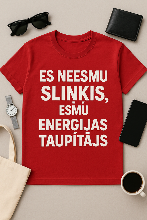 Es neesmu sliņķis, esmu enerģijas taupītājs – T-krekls