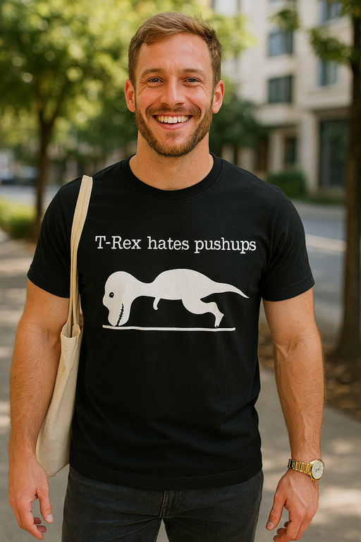 T-Rex hates pushups - T-krekls