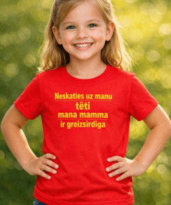 Smieklīgs bērnu T-krekls “Neskaties uz manu tēti, mana mamma ir greizsirdīga”