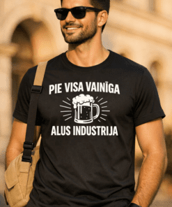 Smieklīgs T-krekls “Pie visa vainīga alus industrija”