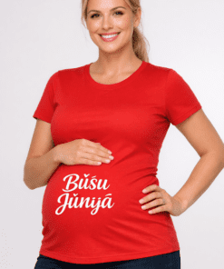 Grūtnieču krekls “BŪŠU JŪNIJĀ” (sarkans)