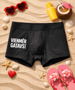 Vīriešu bokseršorti “VIENMĒR GATAVS!”