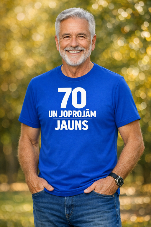 Jautrs T-krekls “70 un joprojām jauns”