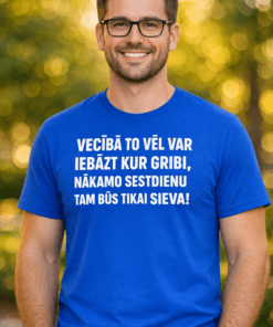 Smieklīgs krekls vecpuišu ballītei – “Vēl var iebāzt, kur gribi”