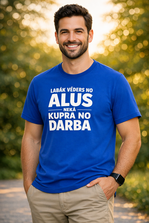 Smieklīgs krekls: Labāk alus vēders nekā kupris no darba